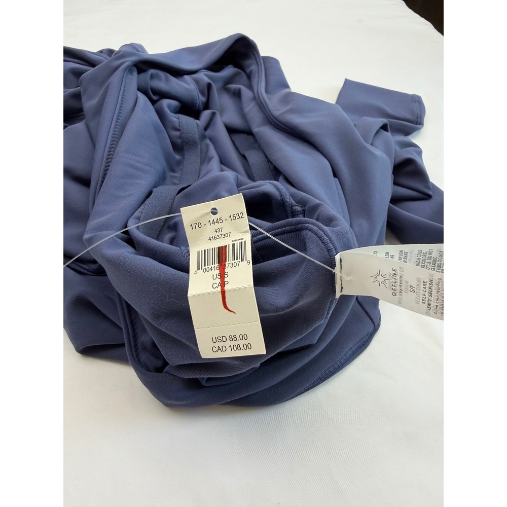 Offline by Aerie Real Me Xtra Long Sleeve Bodysuit Square Neck Blue S NWT - Picture 5 of 12